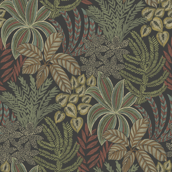 0058292 sumner black woodland botanical wallpaper