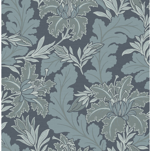 0058432 butterfield blue floral wallpaper