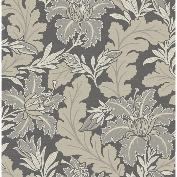 0058441 butterfield grey floral wallpaper