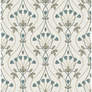 0058447 dard teal tulip ogee wallpaper