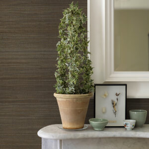 Mai Dark Grey Abaca Grasscloth Wallpaper