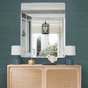 Aiko Blue Sisal Grasscloth Wallpaper