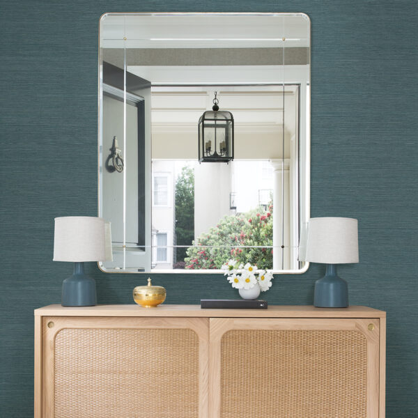 0058979 aiko blue sisal grasscloth wallpaper