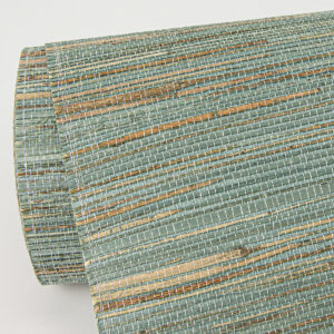 Kira Turquoise Hemp Grasscloth Wallpaper
