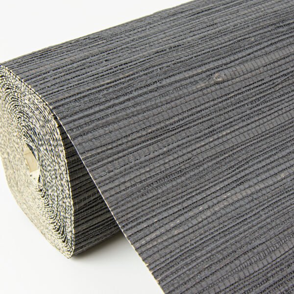 Kira Charcoal Hemp Grasscloth Wallpaper - Image 4