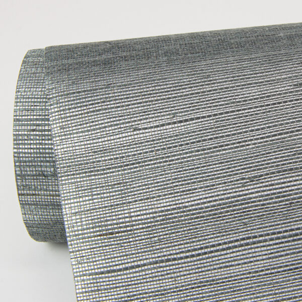 Sakiya Slate Sisal Grasscloth Wallpaper - Image 3