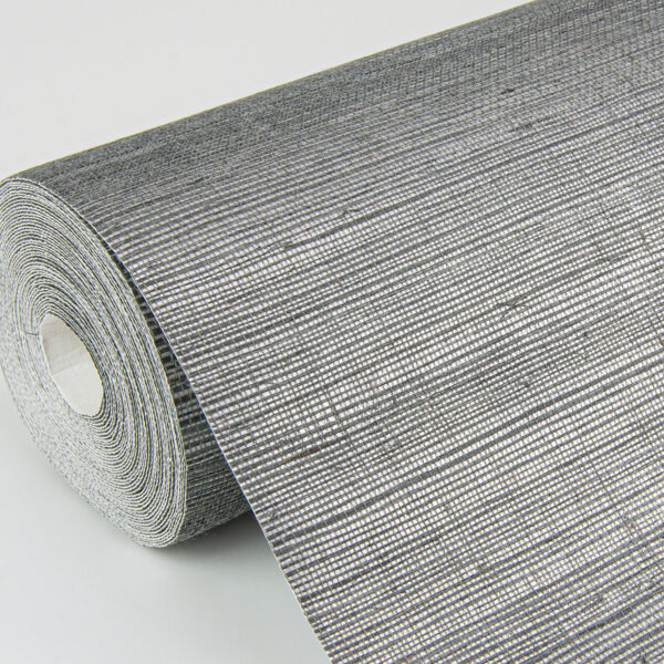 Sakiya Slate Sisal Grasscloth Wallpaper - Image 4