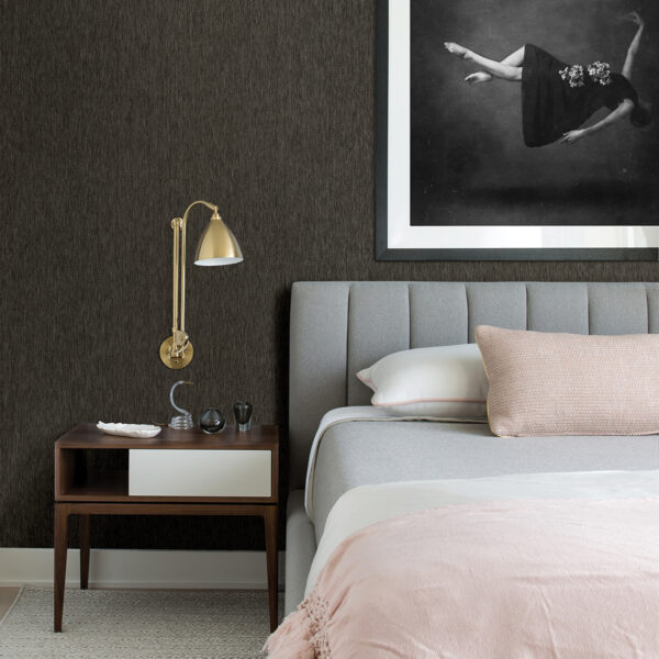 Jia Charcoal Paper Weave Grasscloth Wallpaper - Image 2