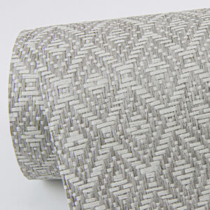 Hui Grey Paper Weave Grasscloth Wallpaper