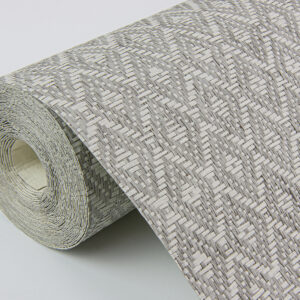 Hui Grey Paper Weave Grasscloth Wallpaper