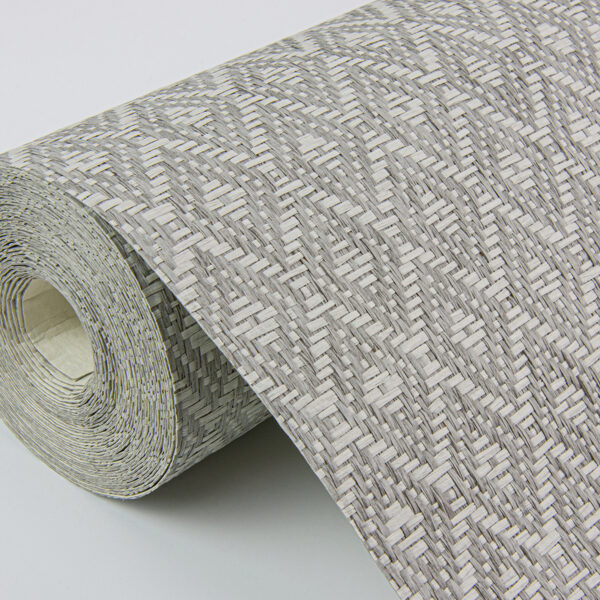 Hui Grey Paper Weave Grasscloth Wallpaper - Image 4