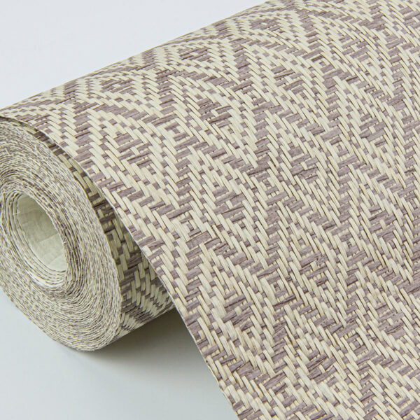 Hui Mauve Paper Weave Grasscloth Wallpaper - Image 4