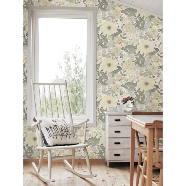 Victoria Pastel Floral Nouveau Wallpaper - Image 2