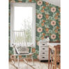 Victoria Green Floral Nouveau Wallpaper - Image 2
