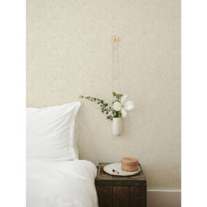Wilma White Floral Block Print Wallpaper