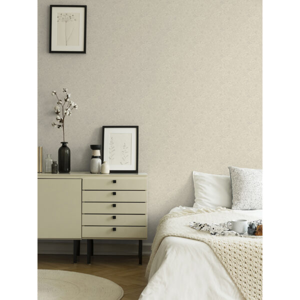 Wilma White Floral Block Print Wallpaper - Image 3