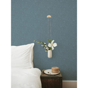 Wilma Blue Floral Block Print Wallpaper