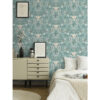 Ostanskar Turquoise Retro Floral Wallpaper - Image 3