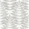 Akira Grey Leaf Wallpaper