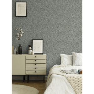 Anna Dark Blue Fern Trail Wallpaper