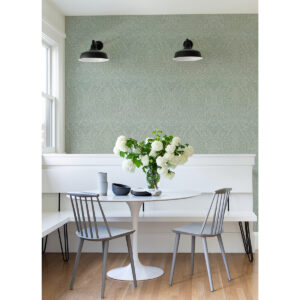 Maris Silver Flock Damask Wallpaper