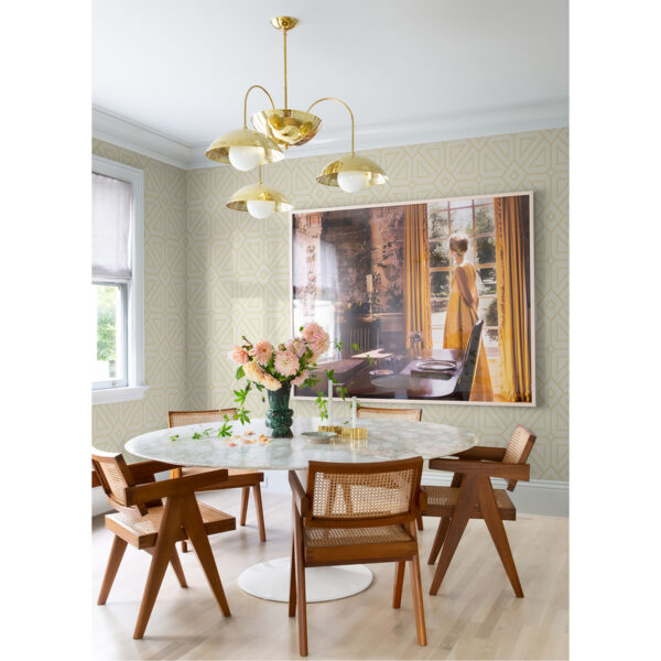 Voltaire Gold Beaded Geometric Wallpaper - Image 2