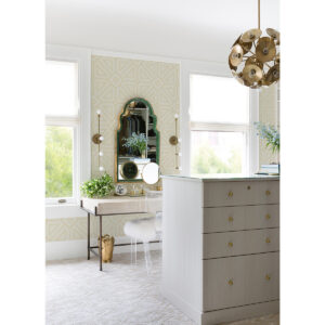 Voltaire Gold Beaded Geometric Wallpaper
