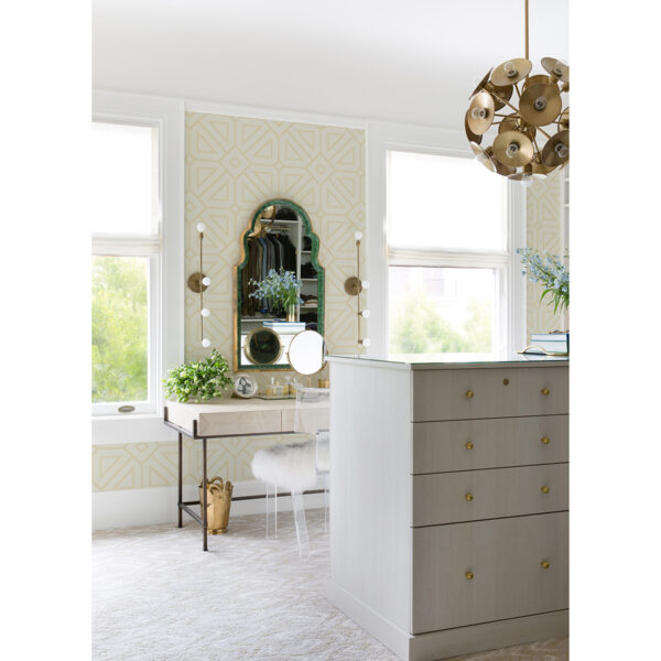 Voltaire Gold Beaded Geometric Wallpaper - Image 4