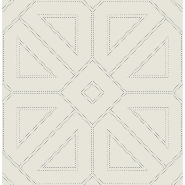 Voltaire Grey Beaded Geometric Wallpaper