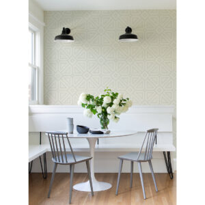 Voltaire Grey Beaded Geometric Wallpaper