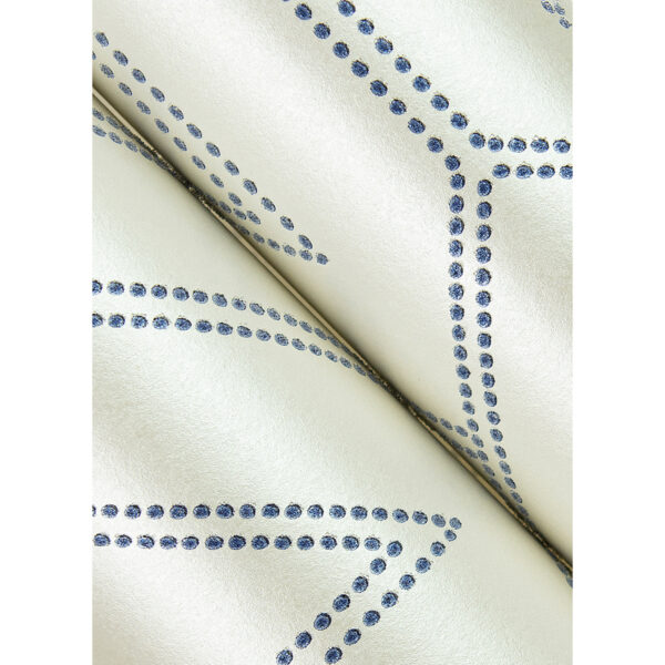 Voltaire Indigo Beaded Geometric Wallpaper - Image 3
