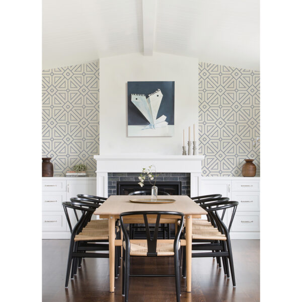 Voltaire Indigo Beaded Geometric Wallpaper - Image 2