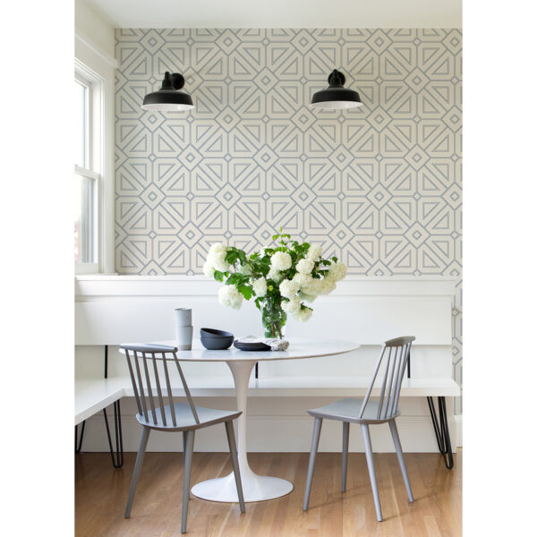 Voltaire Indigo Beaded Geometric Wallpaper - Image 4