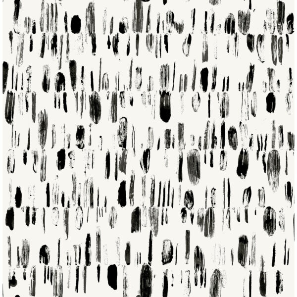Dwell Black Brushstrokes Wallpaper