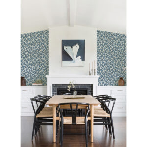 Electra Blue Leopard Spot String Wallpaper