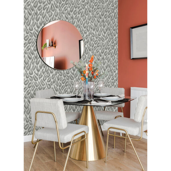 Electra Grey Leopard Spot String Wallpaper - Image 2