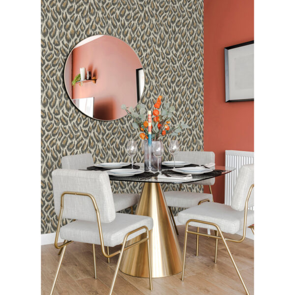 Electra Bronze Leopard Spot String Wallpaper - Image 4