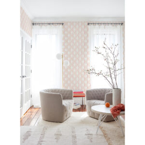Rion Orange Trellis Wallpaper