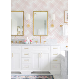 Zag Pink Modern Plaid Wallpaper