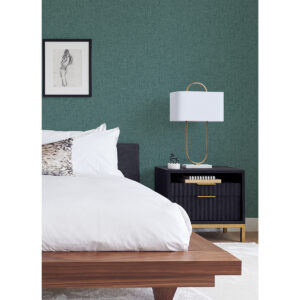 Bentley Teal Faux Linen Wallpaper