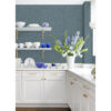 Bentley Navy Faux Linen Wallpaper - Image 3