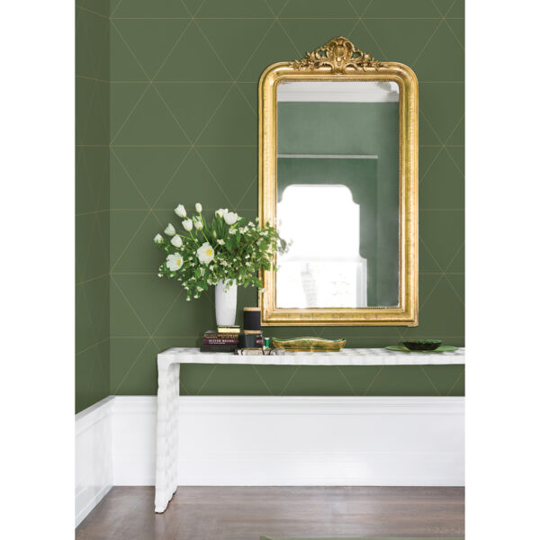 Twilight Moss Geometric Wallpaper - Image 3