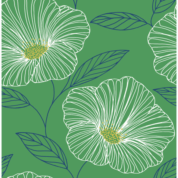 Mythic Green Floral Wallpaper