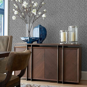 Sarni Silver Grid Wallpaper