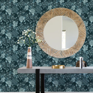 Irina Navy Floral Blooms Wallpaper