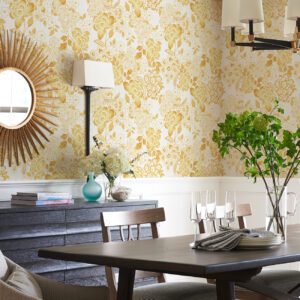 Irina Yellow Floral Blooms Wallpaper