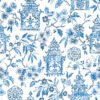 Helaine Blue Pagoda Wallpaper
