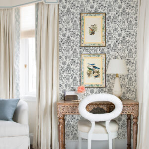 Helaine Charcoal Pagoda Wallpaper