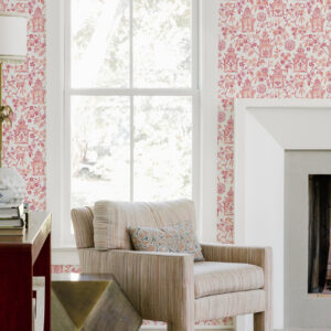 Helaine Coral Pagoda Wallpaper