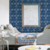 Grady Blue Dotted Geometric Wallpaper - Image 2